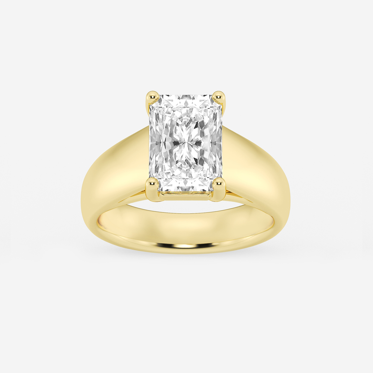 3 ctw Radiant Lab Grown Diamond Wide Shank Solitaire Engagement Ring