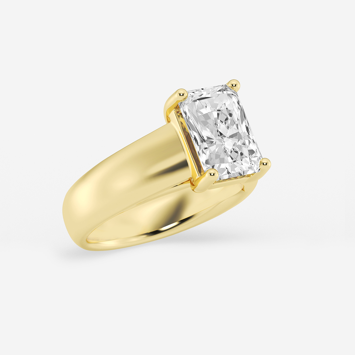 Additional Image 1 for  3 ctw Radiant Lab Grown Diamond Wide Shank Solitaire Engagement Ring