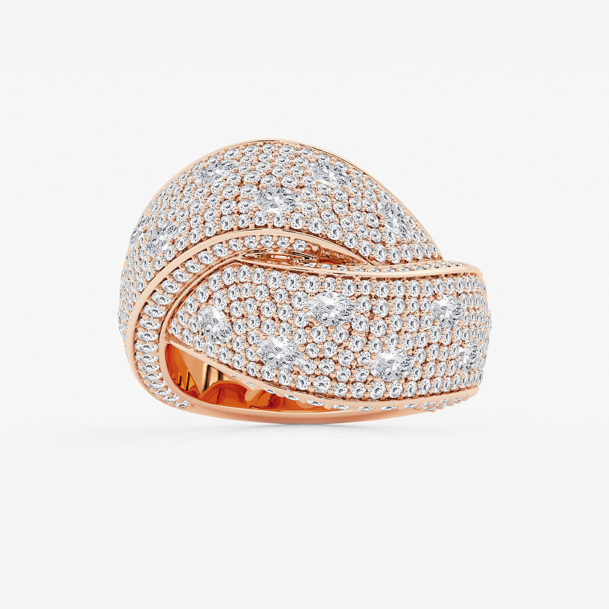 3 ctw Oval Lab Grown Diamond Pave Twist Band
