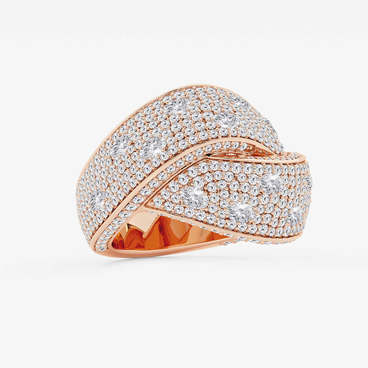 Additional Image 1 for  3 ctw Oval Lab Grown Diamond Pave Twist Band