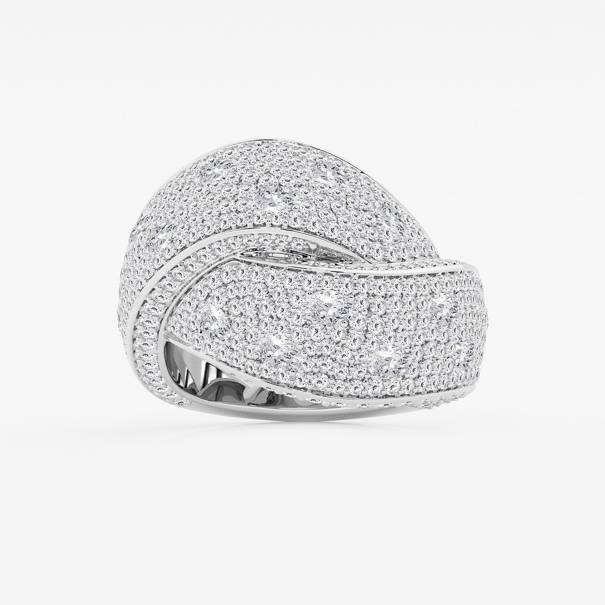 3 ctw Oval Lab Grown Diamond Pave Twist Band