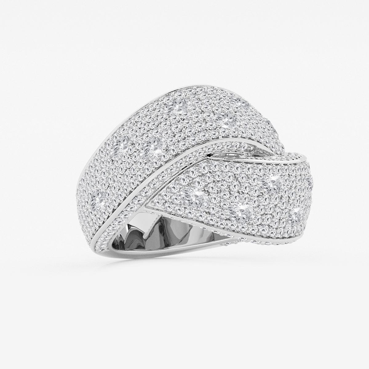Additional Image 1 for  3 ctw Oval Lab Grown Diamond Pave Twist Band