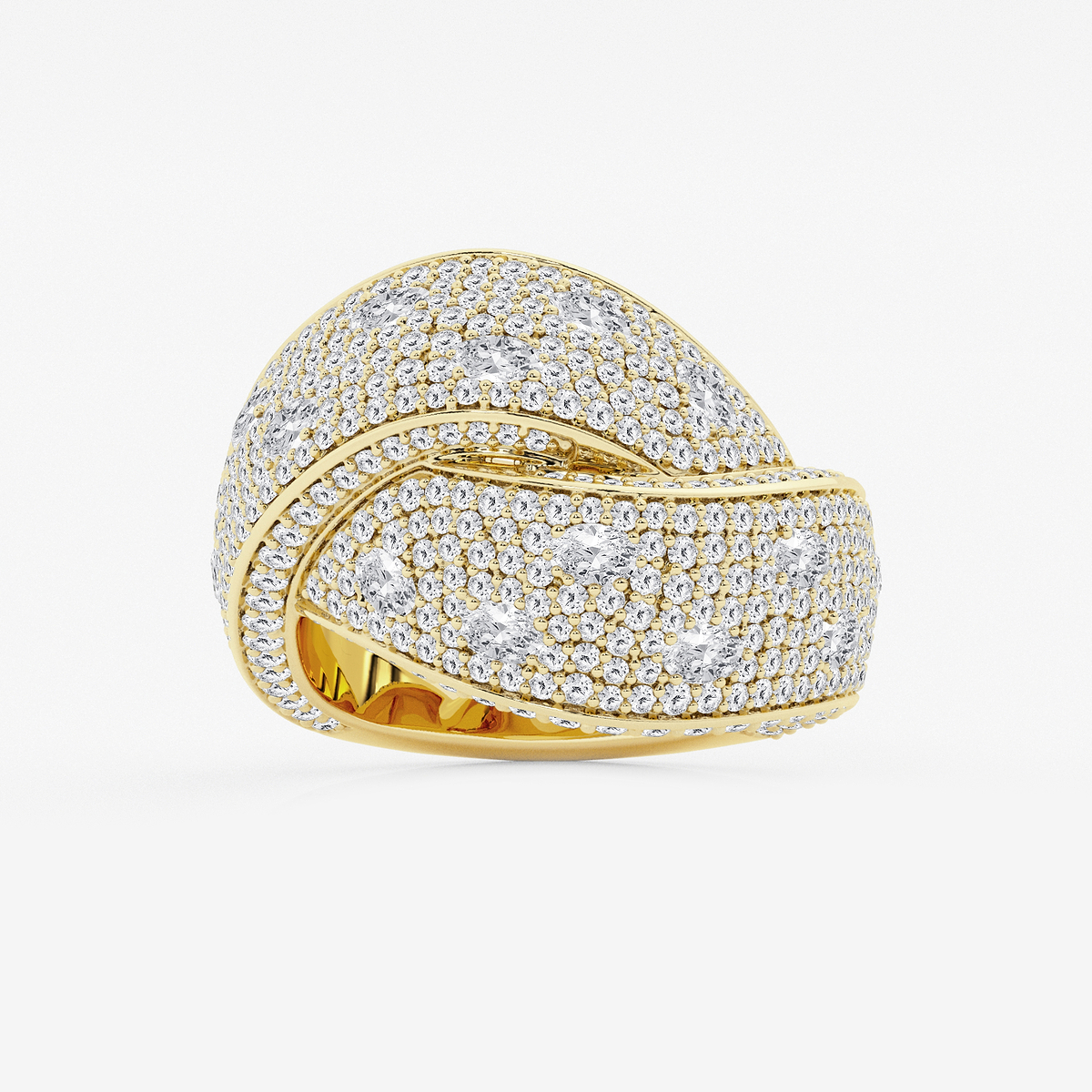3 ctw Oval Lab Grown Diamond Pave Twist Band