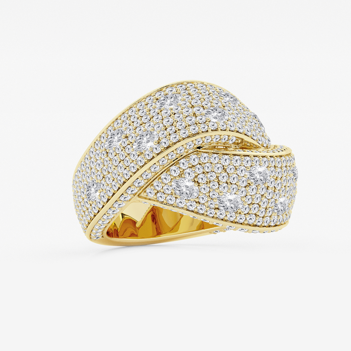 Additional Image 1 for  3 ctw Oval Lab Grown Diamond Pave Twist Band
