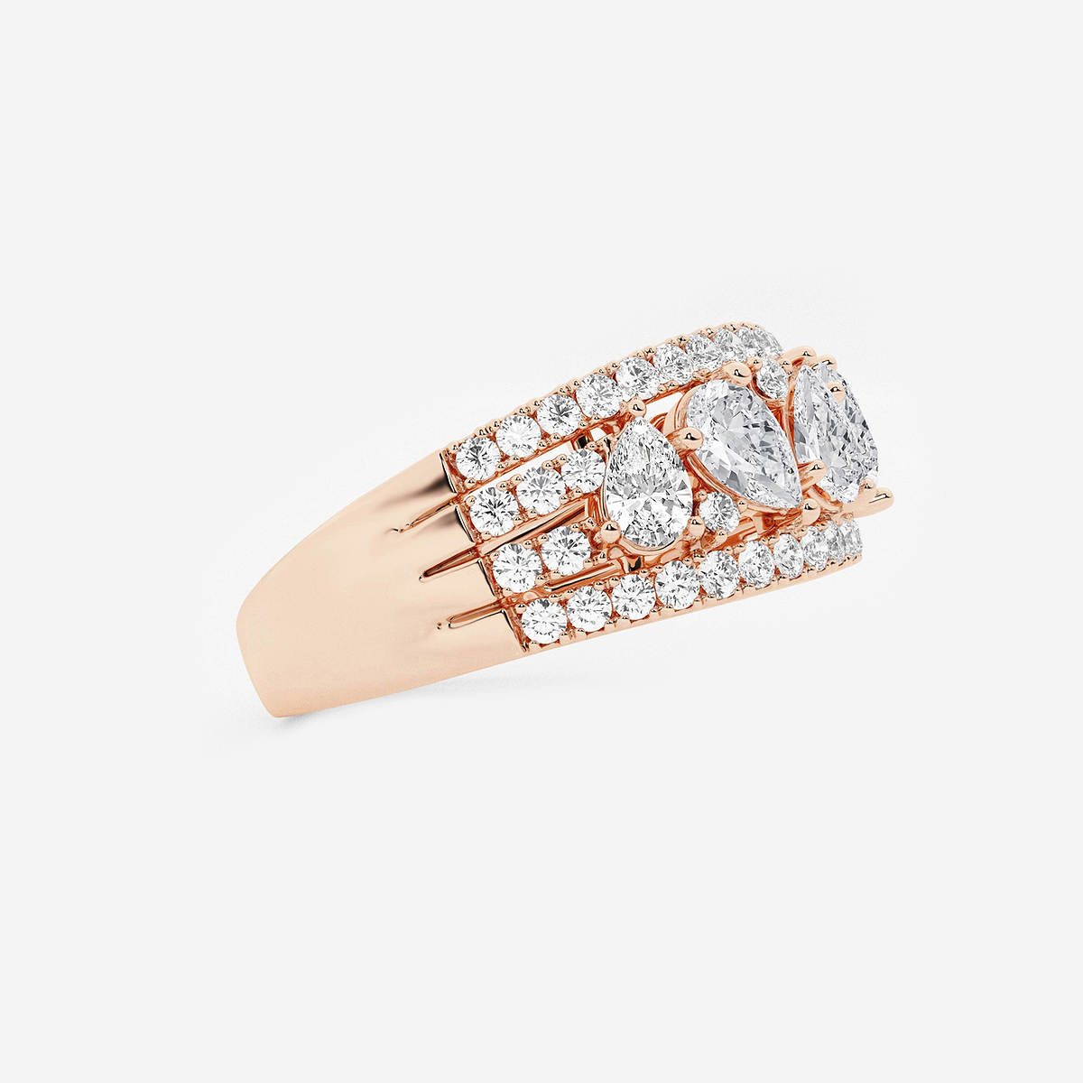 Additional Image 1 for  1 1/2 ctw Pear and Round Lab Grown Diamond Alternating Band