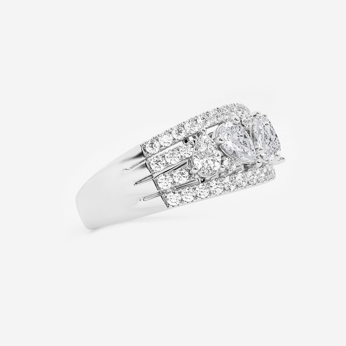 Additional Image 1 for  1 1/2 ctw Pear and Round Lab Grown Diamond Alternating Band
