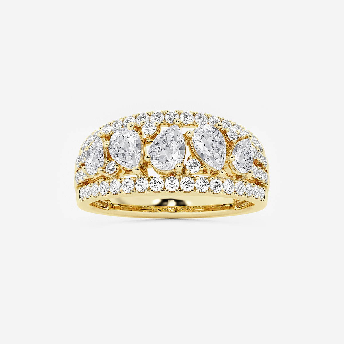 1 1/2 ctw Pear and Round Lab Grown Diamond Alternating Band