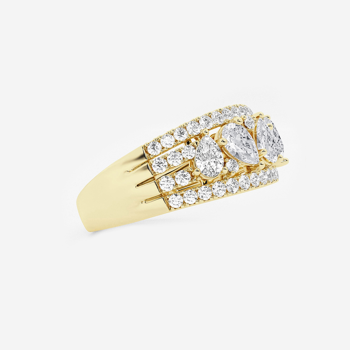 Additional Image 1 for  1 1/2 ctw Pear and Round Lab Grown Diamond Alternating Band