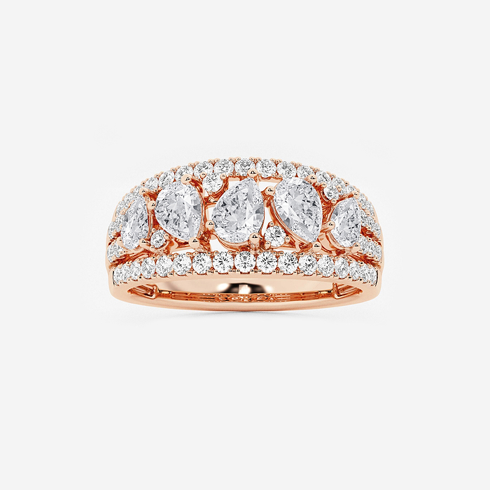 Serenade Band - 1 1/2 ctw Pear and Round Lab Grown Diamond Alternating Band