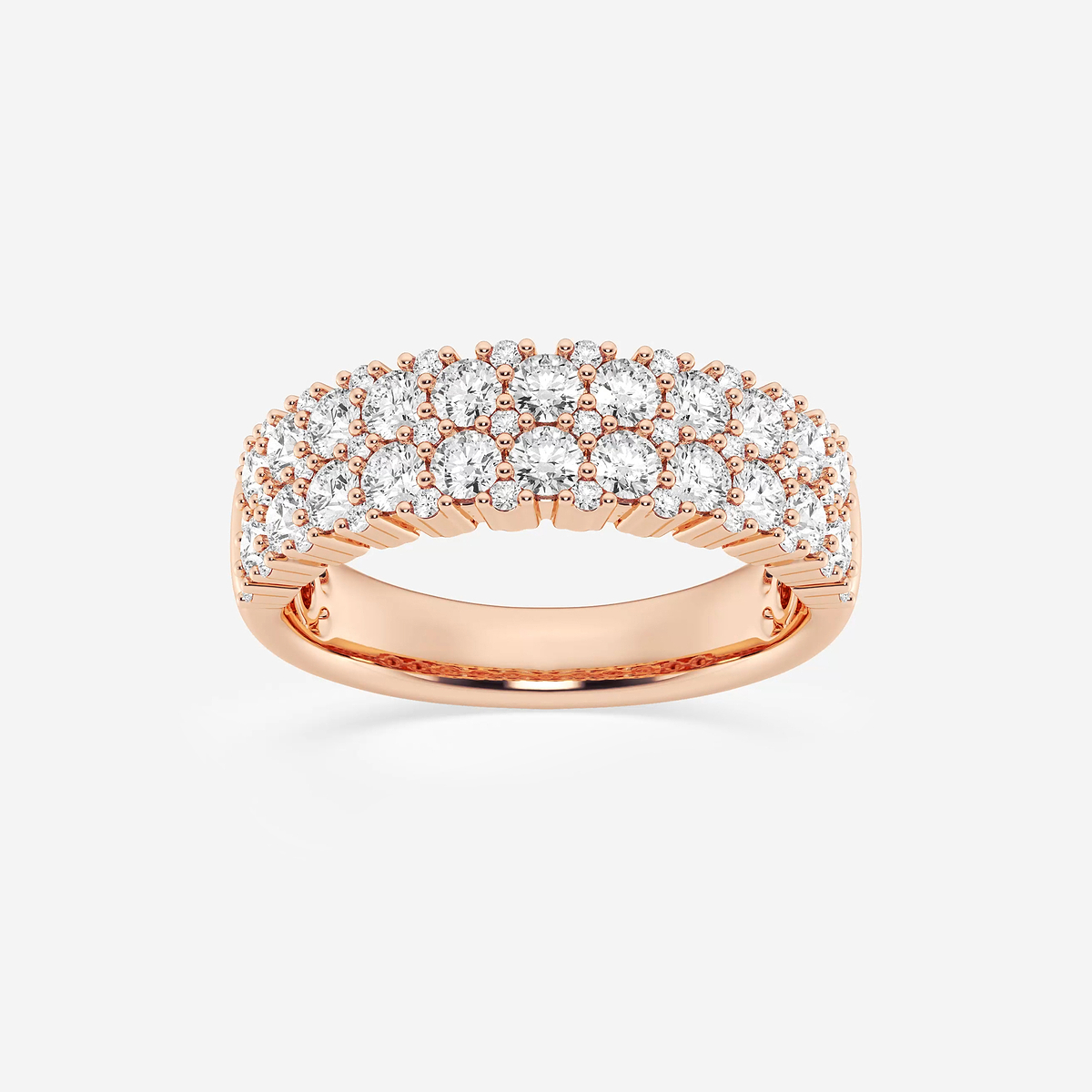1 1/2 ctw Round Lab Grown Diamond Double Row Band