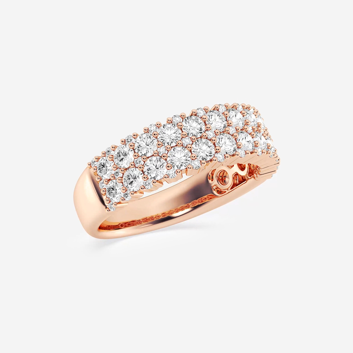 Additional Image 1 for  1 1/2 ctw Round Lab Grown Diamond Double Row Band