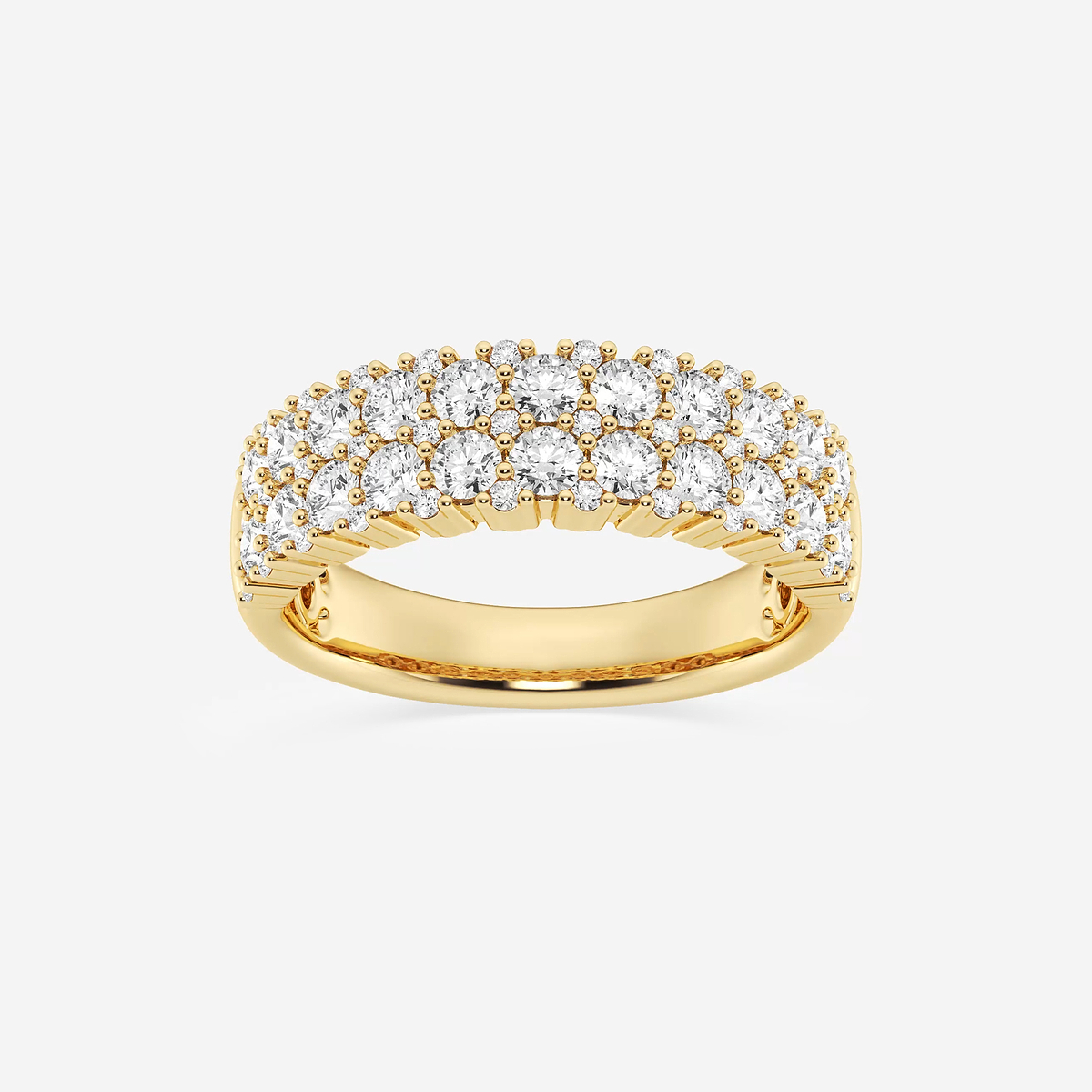1 1/2 ctw Round Lab Grown Diamond Double Row Band