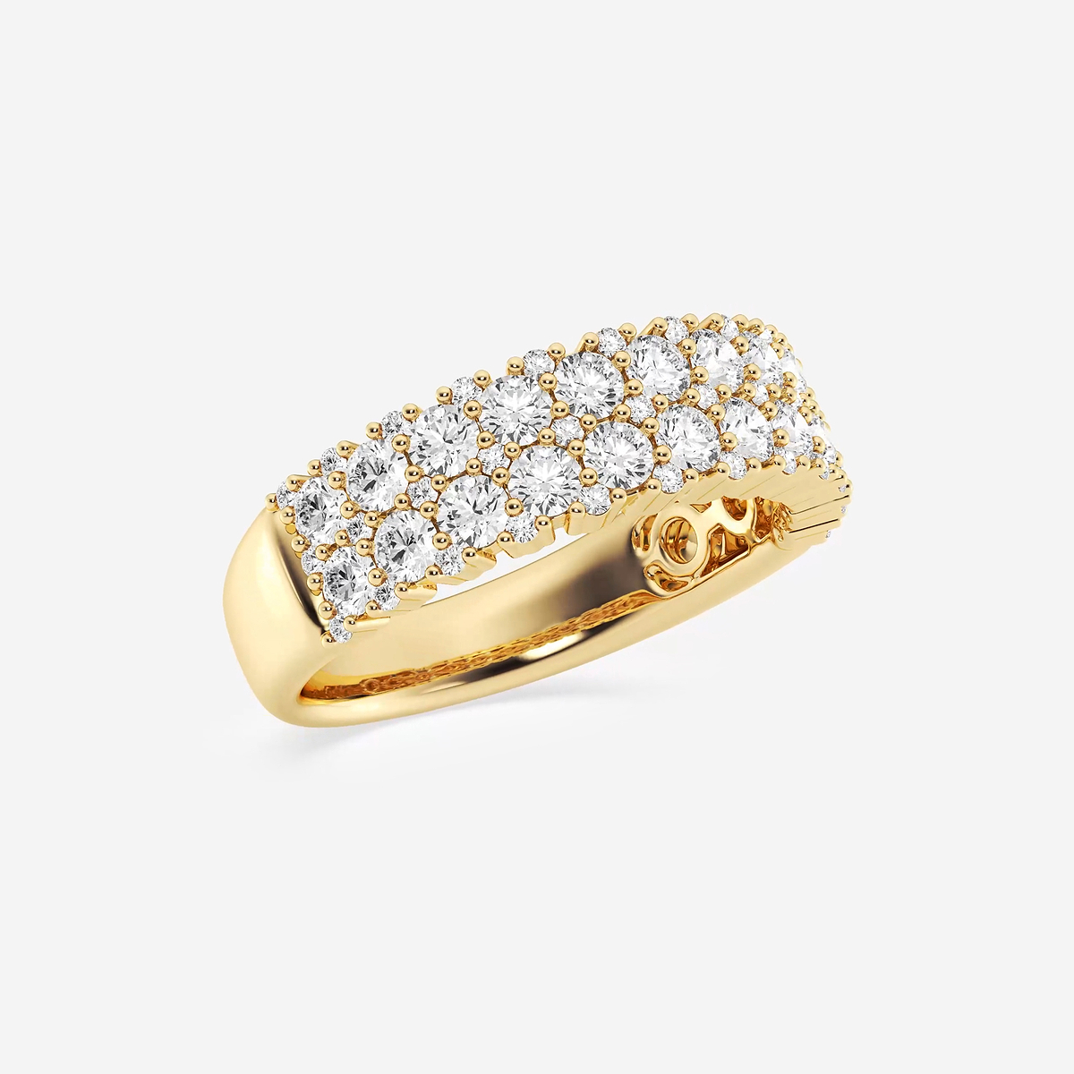 Additional Image 1 for  1 1/2 ctw Round Lab Grown Diamond Double Row Band
