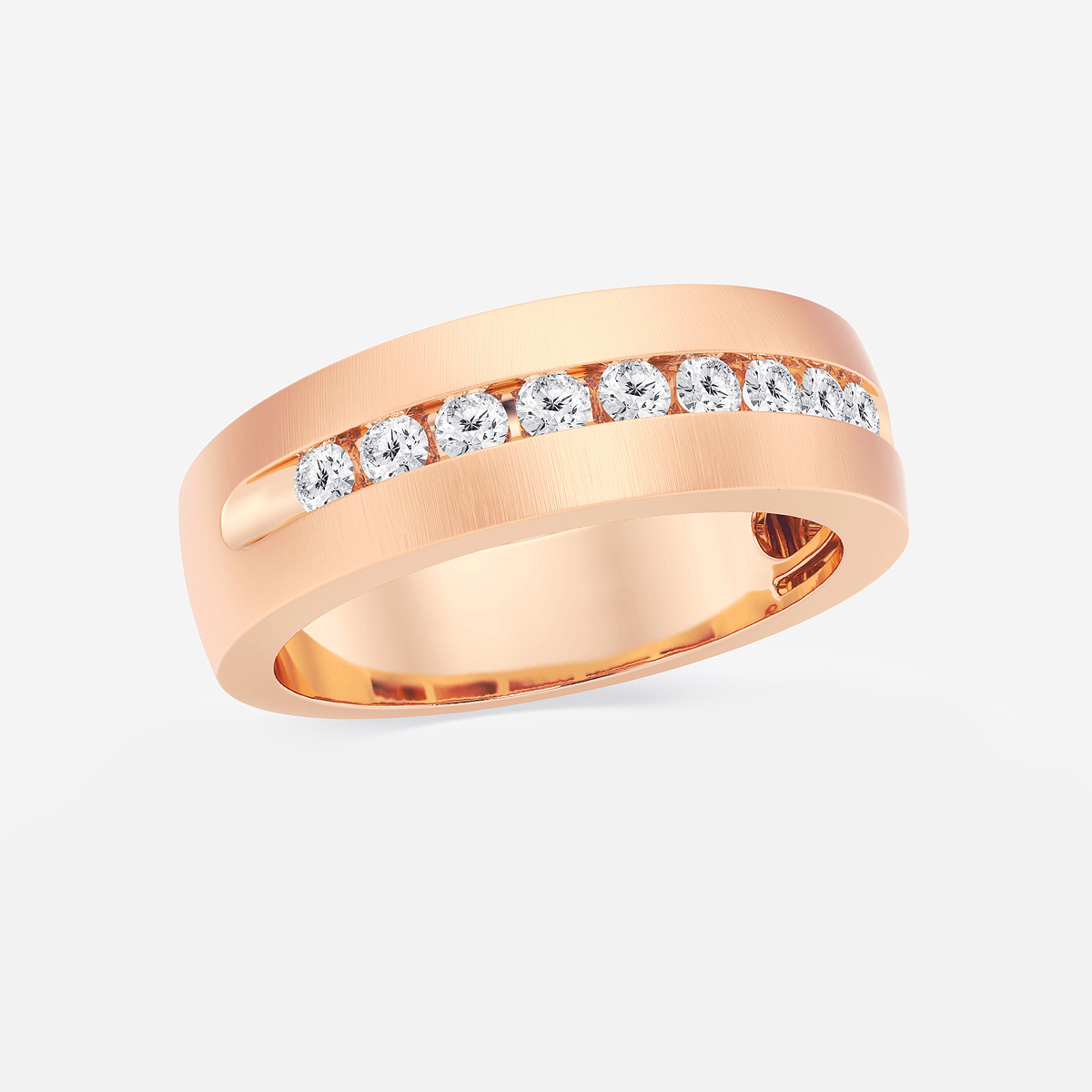 Additional Image 1 for  1/2 ctw Round Lab Grown Diamond Nine-Stone Wedding Band with Satin Finish