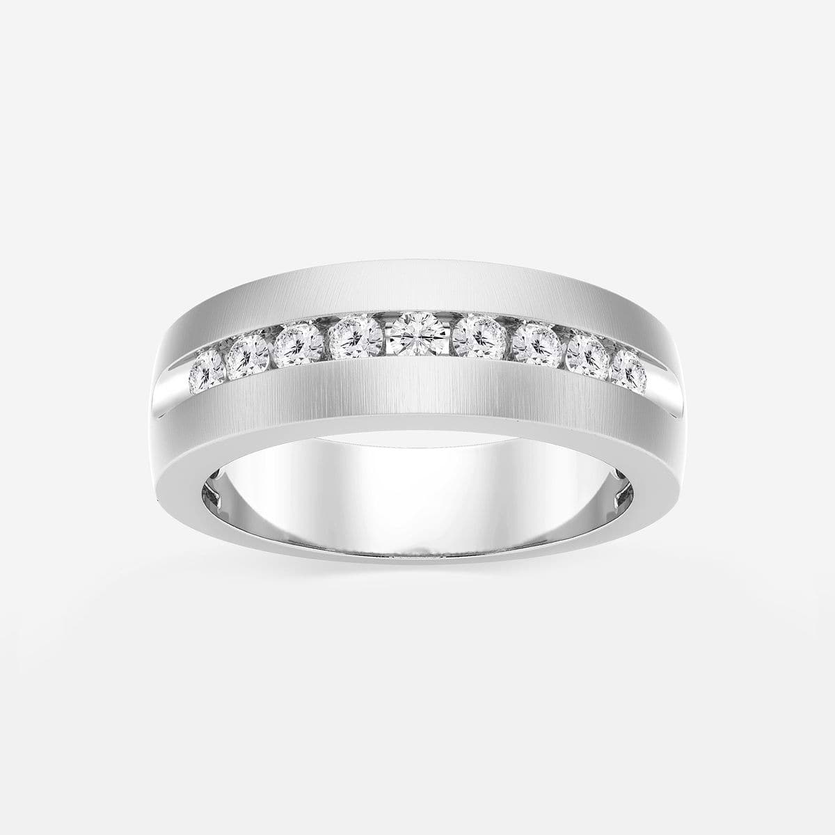 1/2 ctw Round Lab Grown Diamond Nine-Stone Wedding Band with Satin Finish