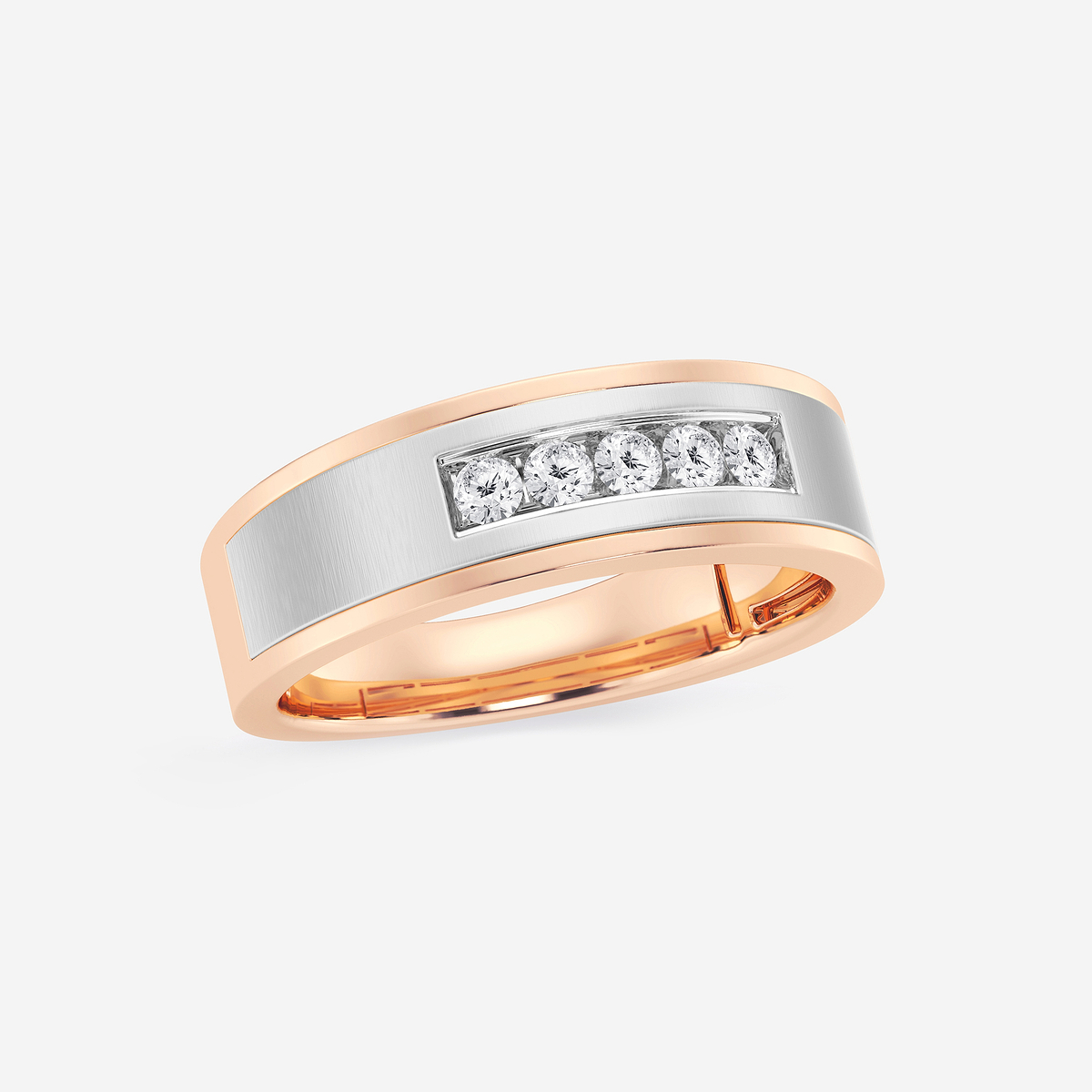 Additional Image 1 for  1/4 ctw Round Lab Grown Diamond Five-Stone Wedding Band