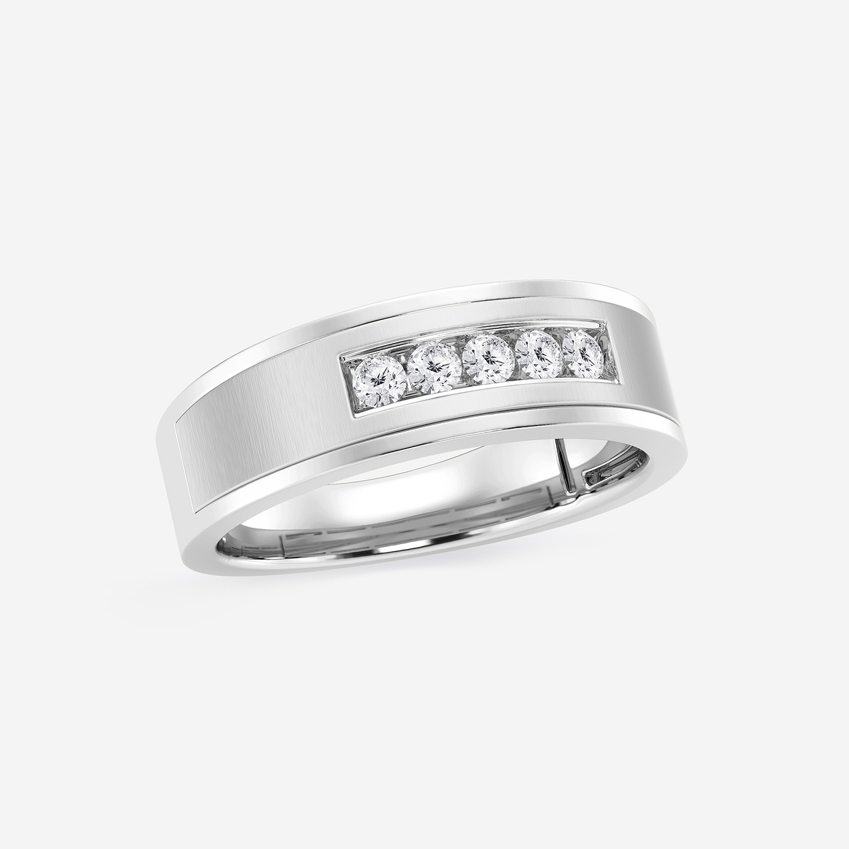 Additional Image 1 for  1/4 ctw Round Lab Grown Diamond Five-Stone Wedding Band