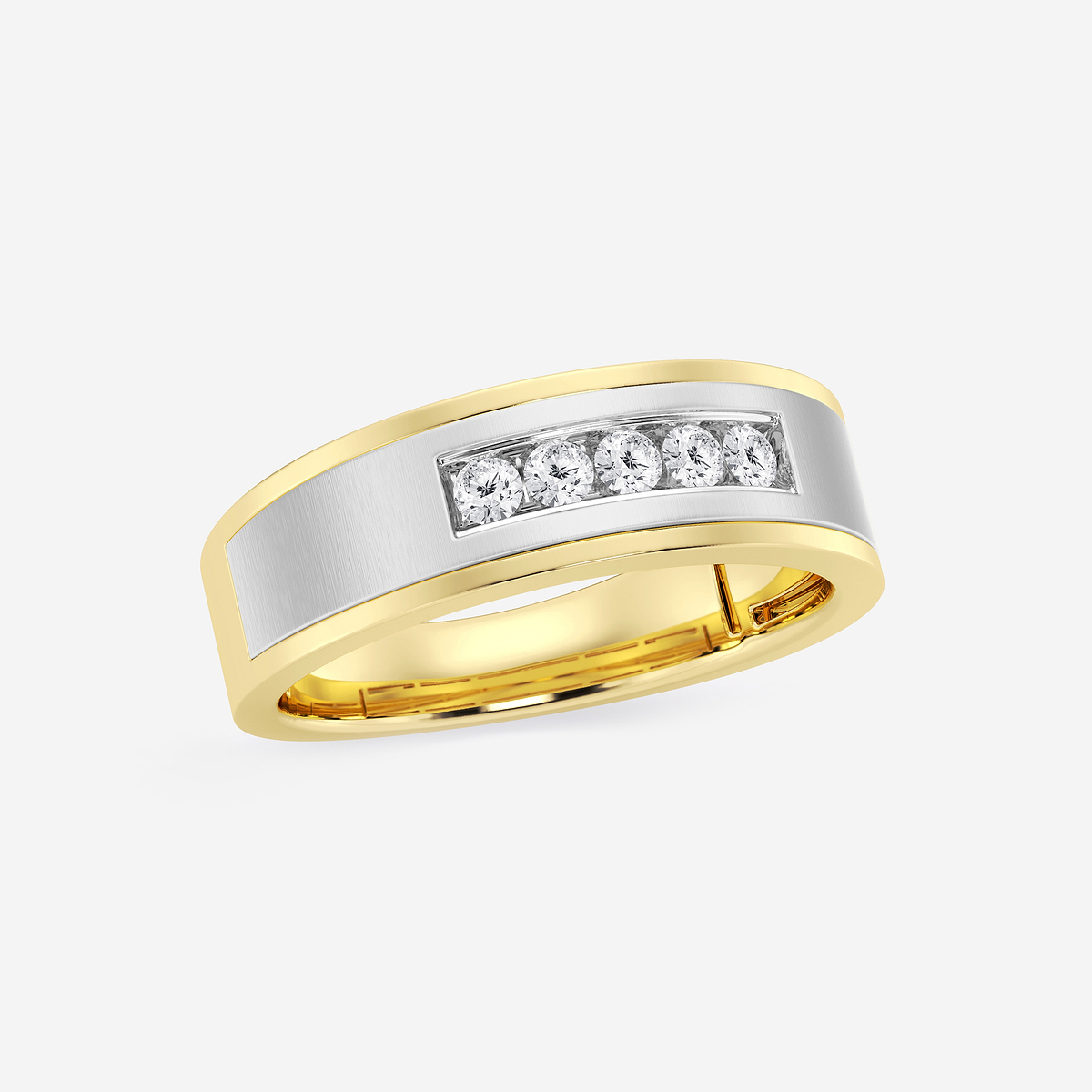 Additional Image 1 for  1/4 ctw Round Lab Grown Diamond Five-Stone Wedding Band
