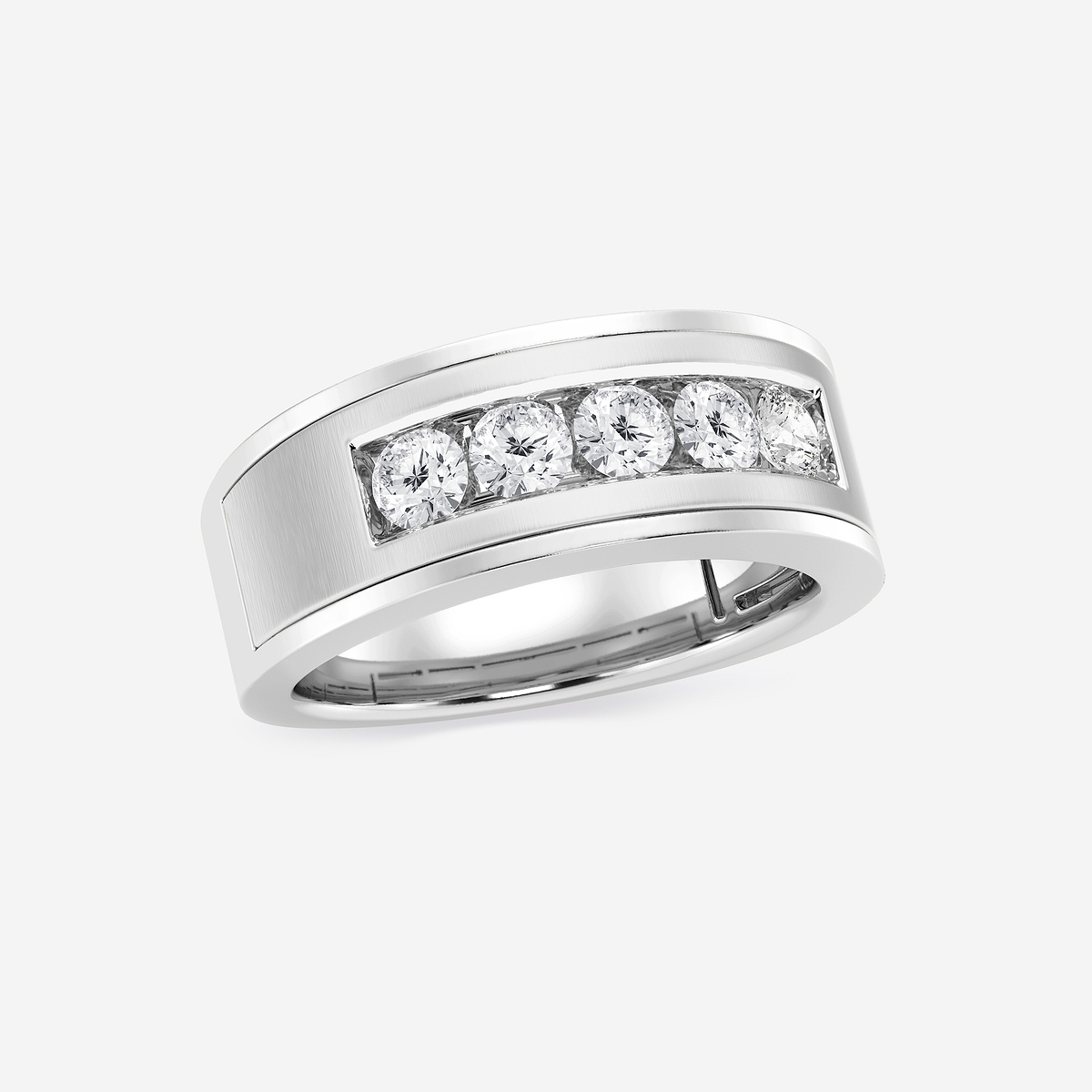 Additional Image 1 for  1 ctw Round Lab Grown Diamond Five-Stone Wedding Band