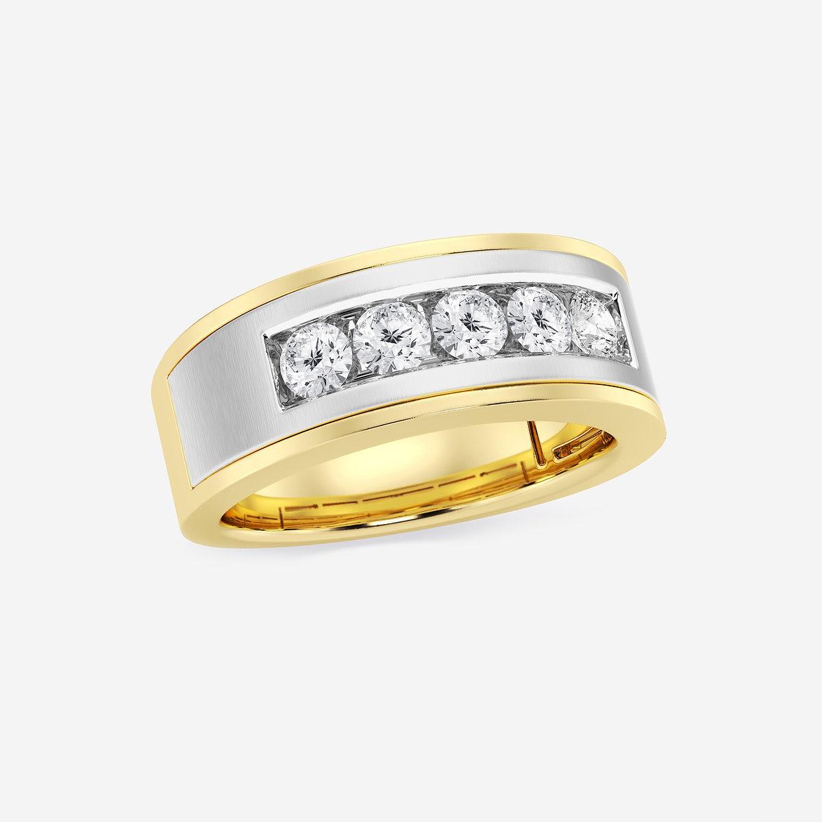 Additional Image 1 for  1 ctw Round Lab Grown Diamond Five-Stone Wedding Band