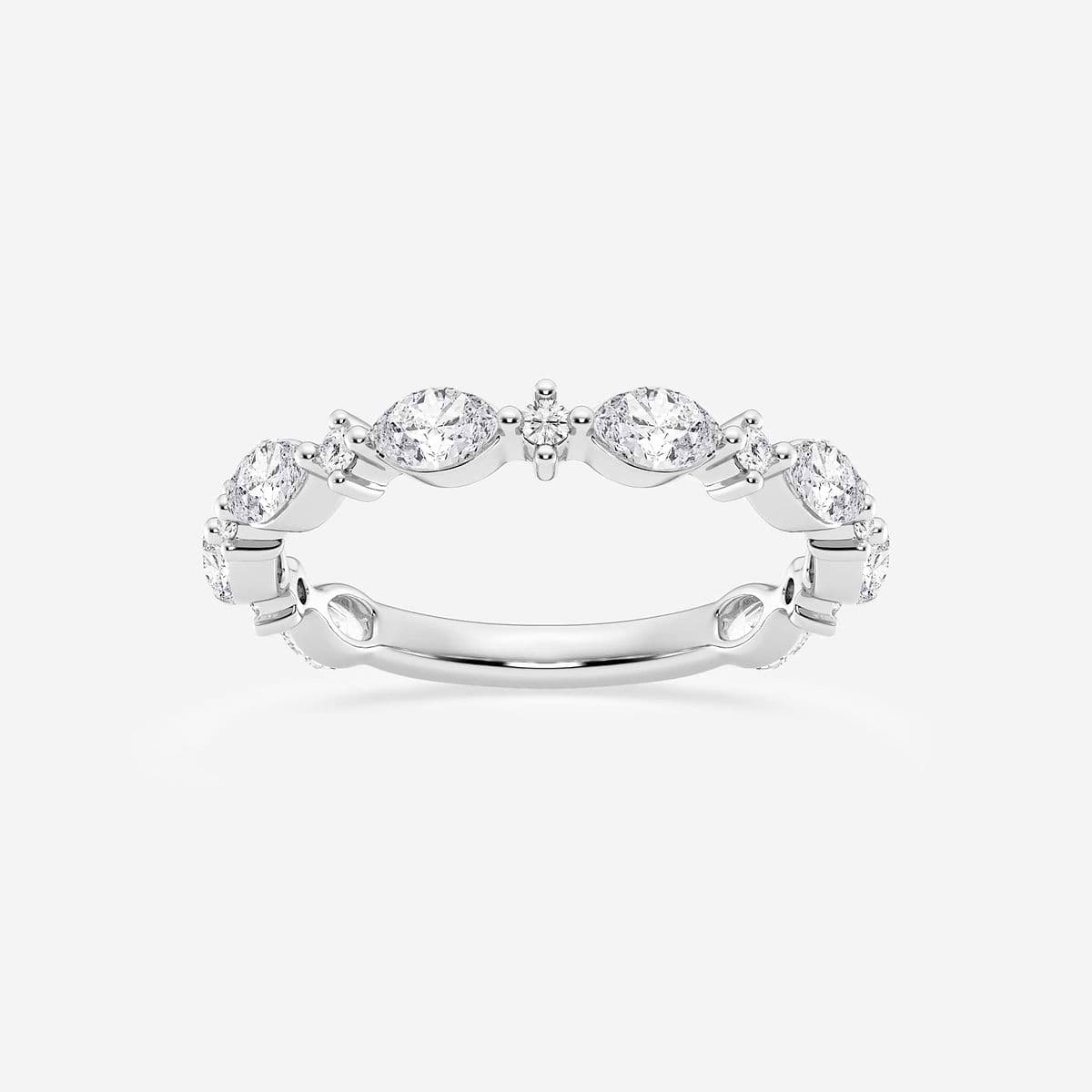 5/8 ctw Round and Marquise Lab Grown Diamond Alternating Wedding Band