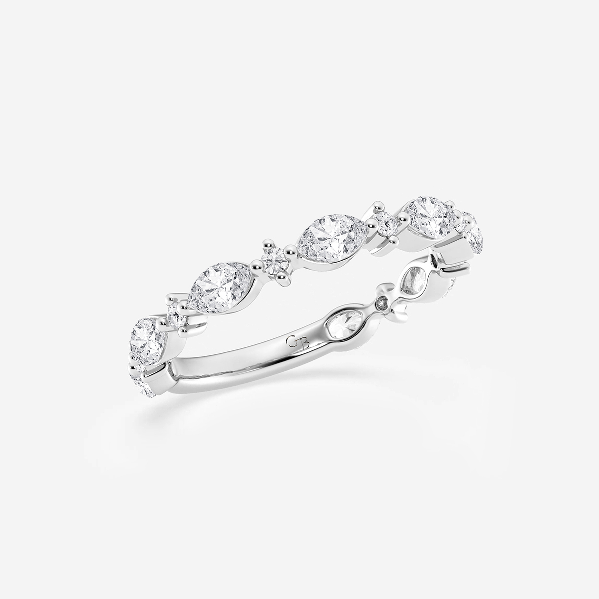 5/8 ctw Round and Marquise Lab Grown Diamond Alternating Wedding Band Platinum, F, VS2
