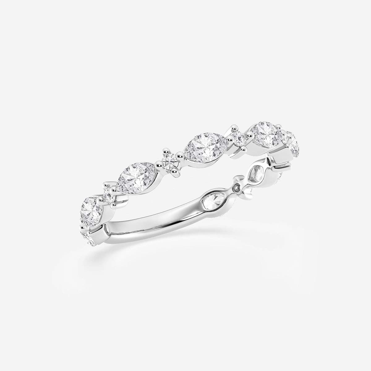 Additional Image 1 for  5/8 ctw Round and Marquise Lab Grown Diamond Alternating Wedding Band