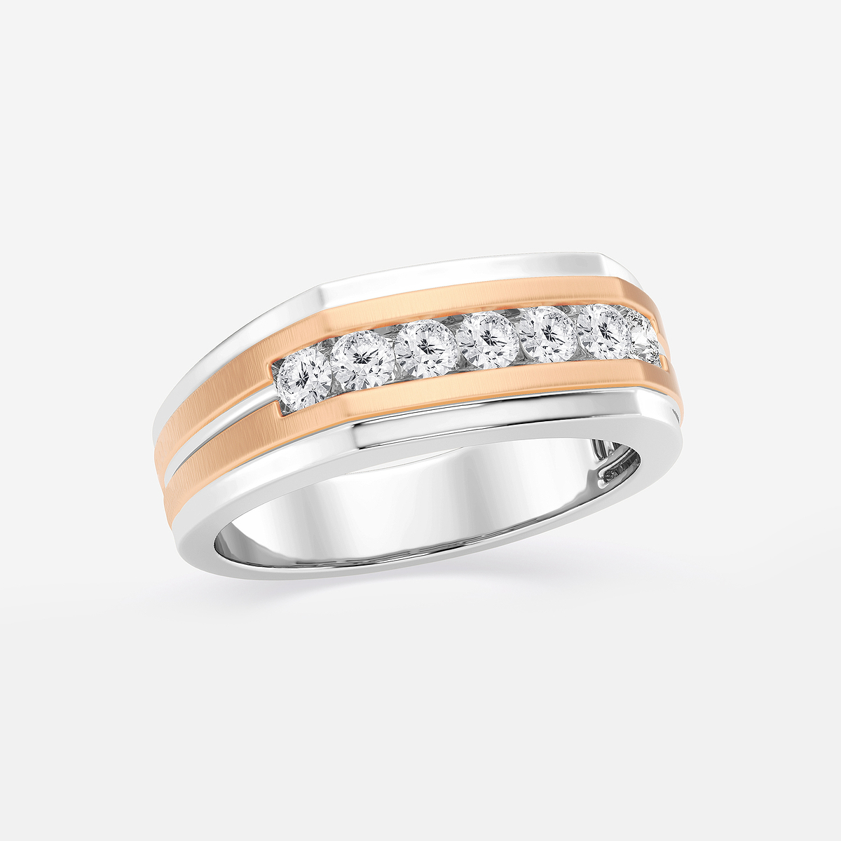 Additional Image 1 for  1/2 ctw Round Lab Grown Diamond Seven-Stone Wedding Band with Satin Finish