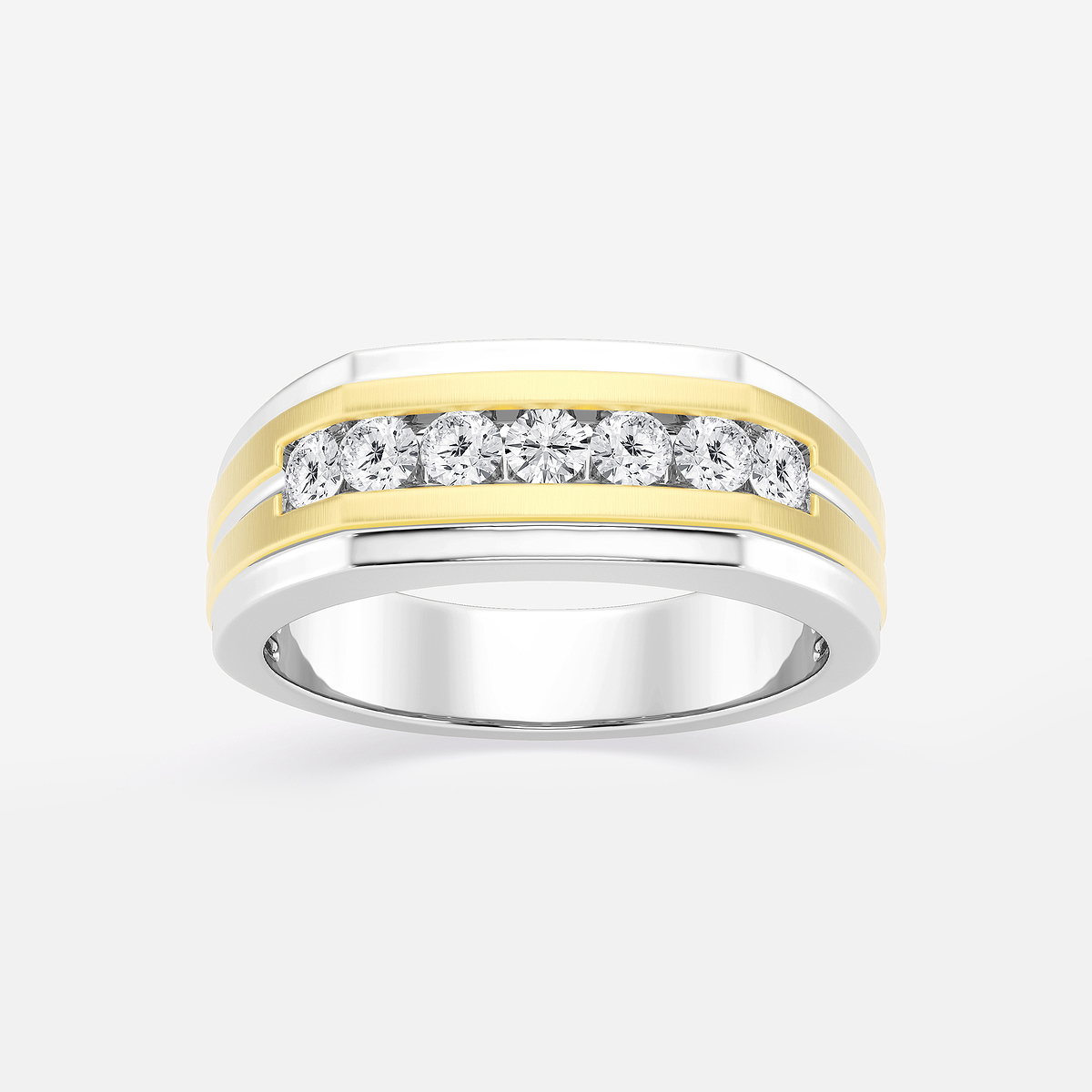 1/2 ctw Round Lab Grown Diamond Seven-Stone Wedding Band with Satin Finish
