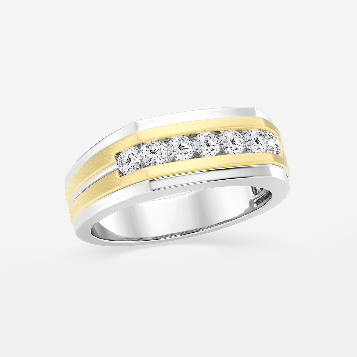 Additional Image 1 for  1/2 ctw Round Lab Grown Diamond Seven-Stone Wedding Band with Satin Finish