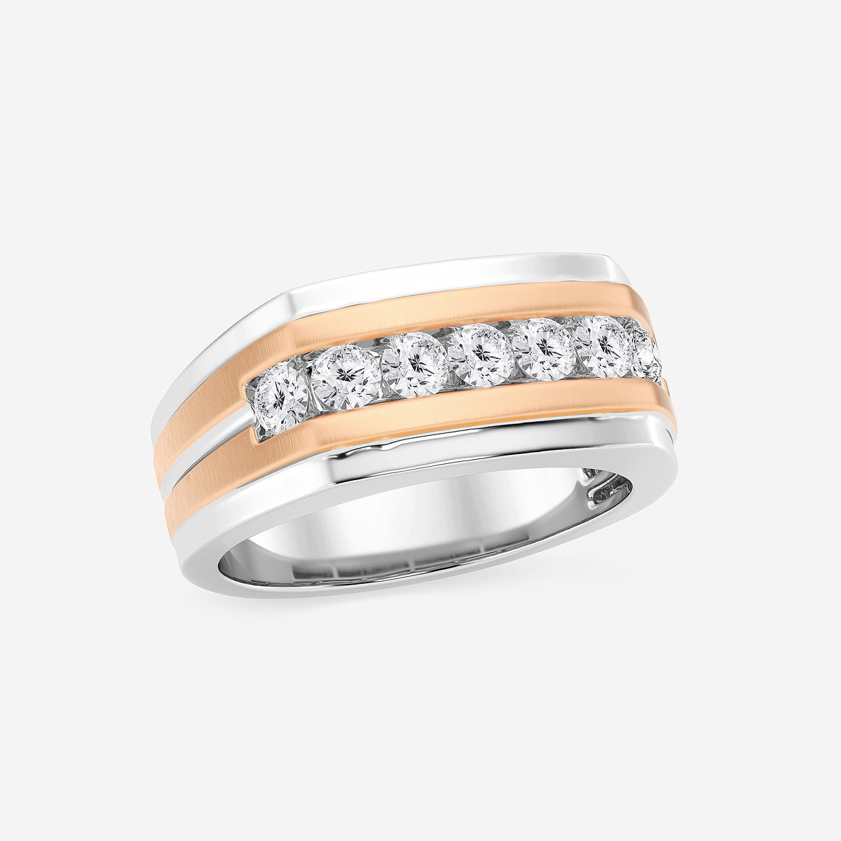 Additional Image 1 for  3/4 ctw Round Lab Grown Diamond Seven-Stone Wedding Band with Satin Finish