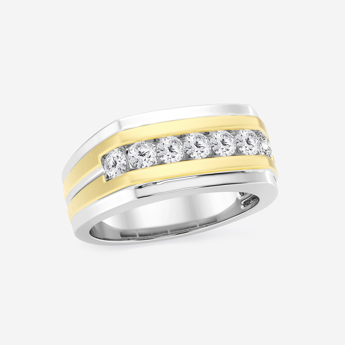 Additional Image 1 for  3/4 ctw Round Lab Grown Diamond Seven-Stone Wedding Band with Satin Finish