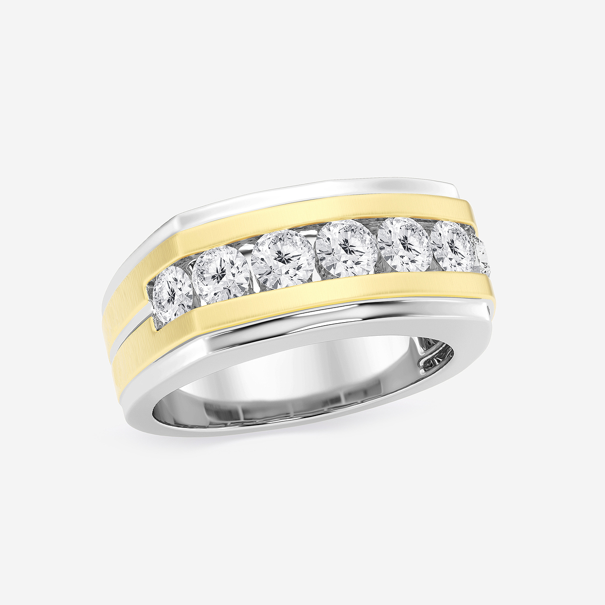 Additional Image 1 for  1 1/2 ctw Round Lab Grown Diamond Seven-Stone Wedding Band with Satin Finish