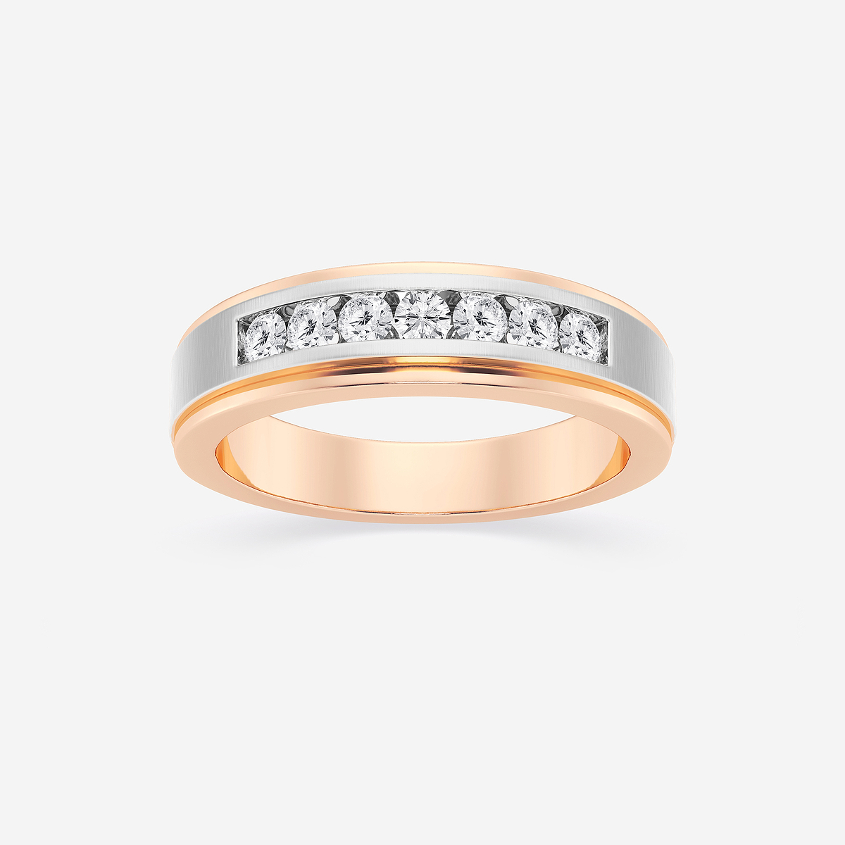 1/2 ctw Round Lab Grown Diamond Seven-Stone Wedding Band with Satin Finish