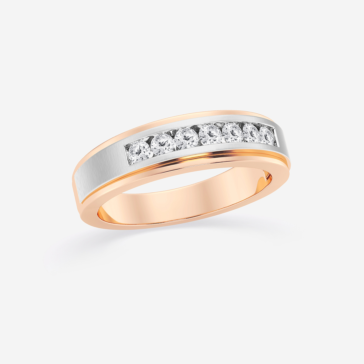 Additional Image 1 for  1/2 ctw Round Lab Grown Diamond Seven-Stone Wedding Band with Satin Finish