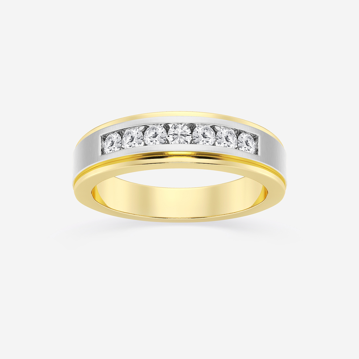 1/2 ctw Round Lab Grown Diamond Seven-Stone Wedding Band with Satin Finish