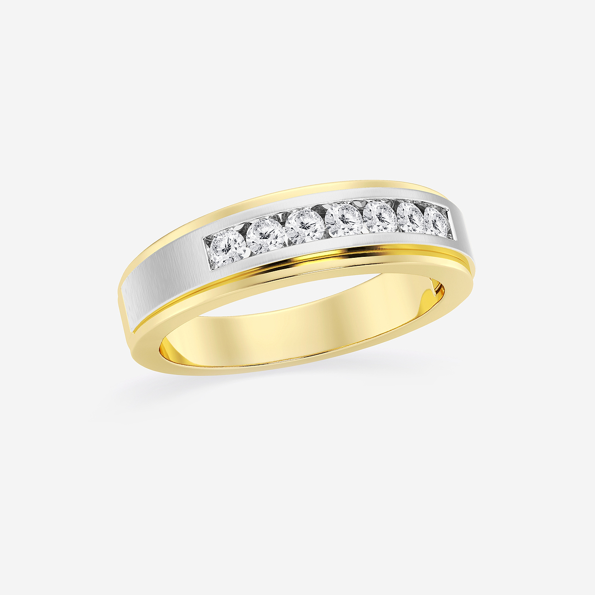 Additional Image 1 for  1/2 ctw Round Lab Grown Diamond Seven-Stone Wedding Band with Satin Finish