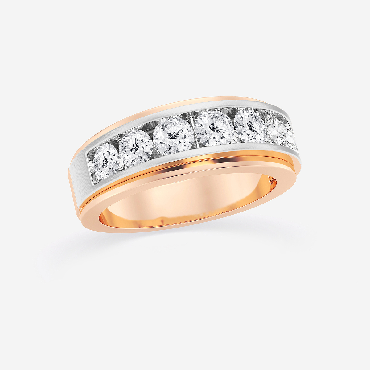 Additional Image 1 for  2 ctw Round Lab Grown Diamond Seven-Stone Wedding Band with Satin Finish