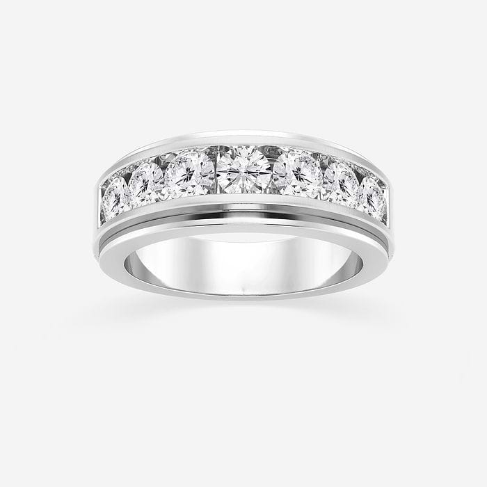 Seven Stone Round Wedding Band