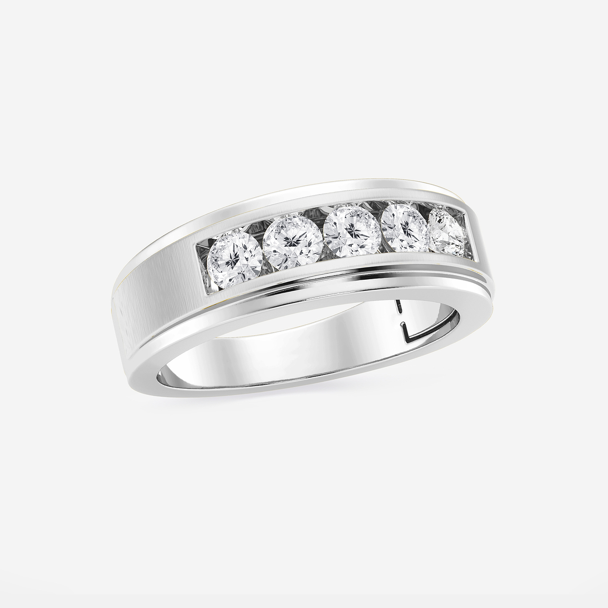 Additional Image 1 for  1 ctw Round Lab Grown Diamond Five-Stone Wedding Band