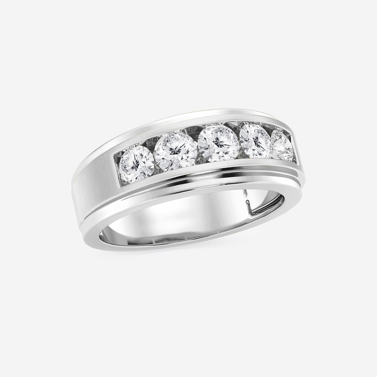 Additional Image 1 for  1 1/2 ctw Round Lab Grown Diamond Five-Stone Wedding Band