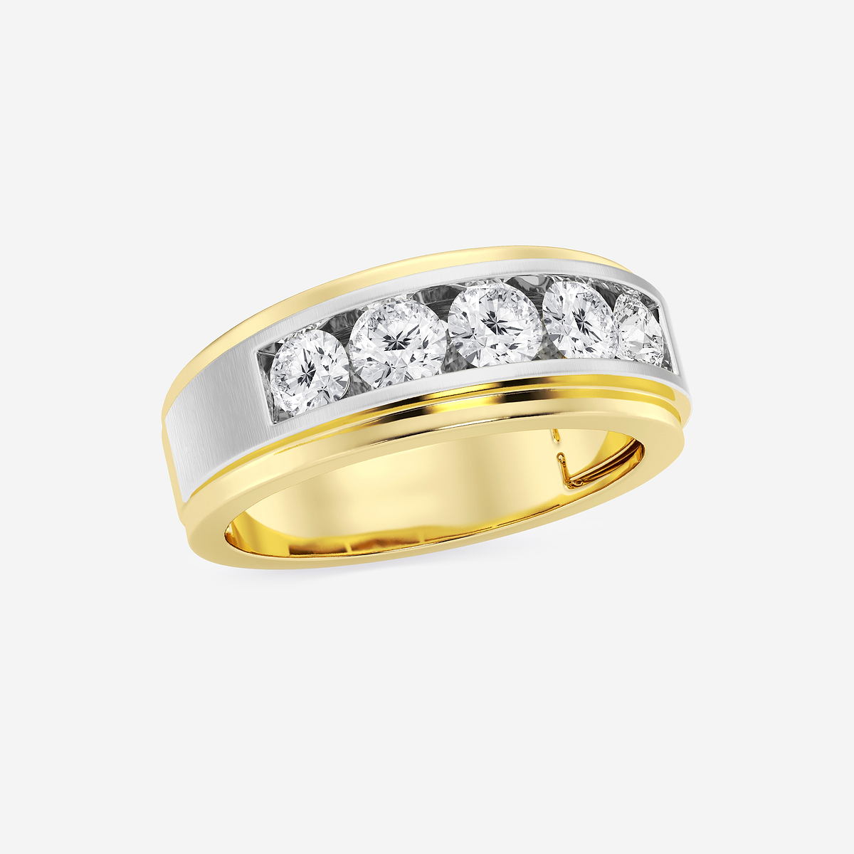 Additional Image 1 for  1 1/2 ctw Round Lab Grown Diamond Five-Stone Wedding Band