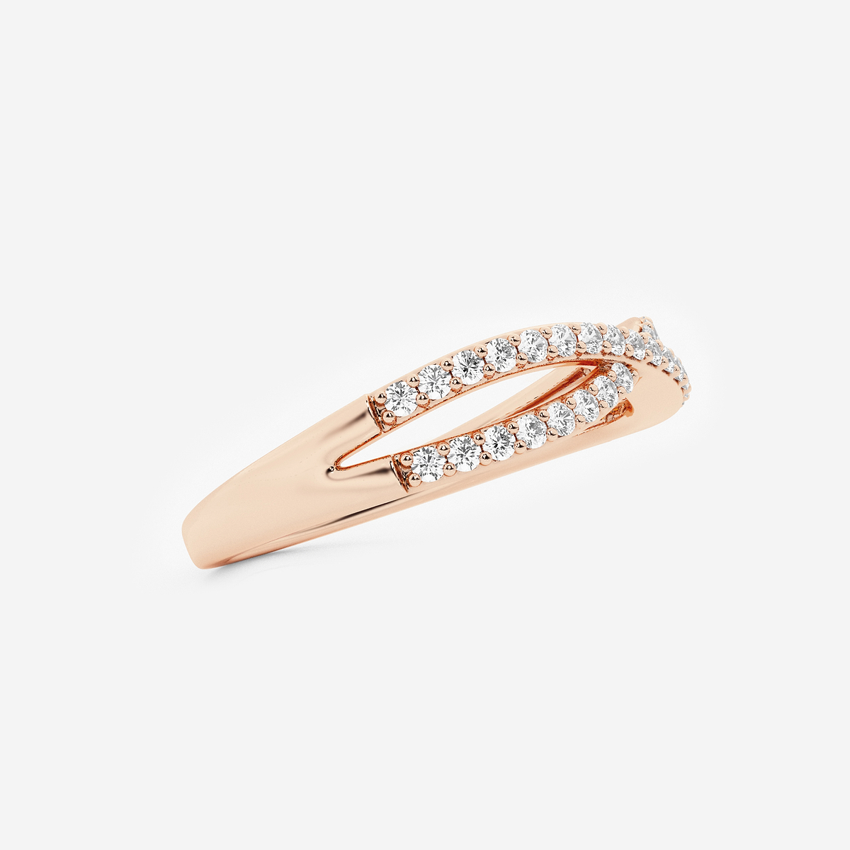 Additional Image 1 for  1/4 ctw Round Lab Grown Diamond Crossover Wedding Band