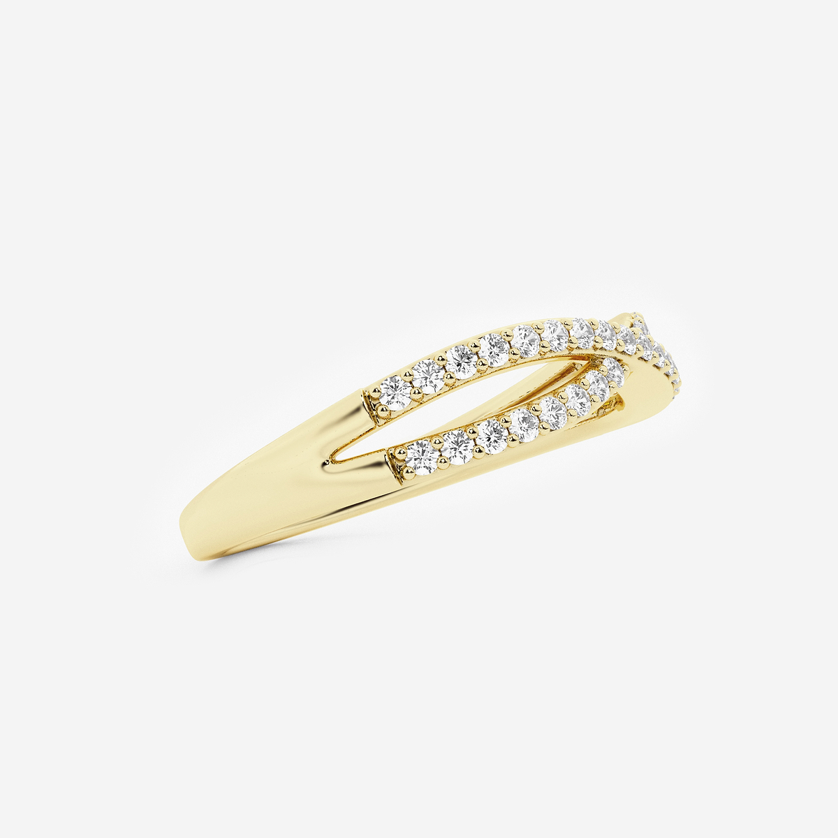 Additional Image 1 for  1/4 ctw Round Lab Grown Diamond Crossover Wedding Band