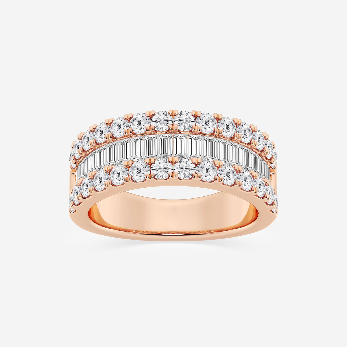 2 ctw Round and Baguette Lab Grown Diamond Band