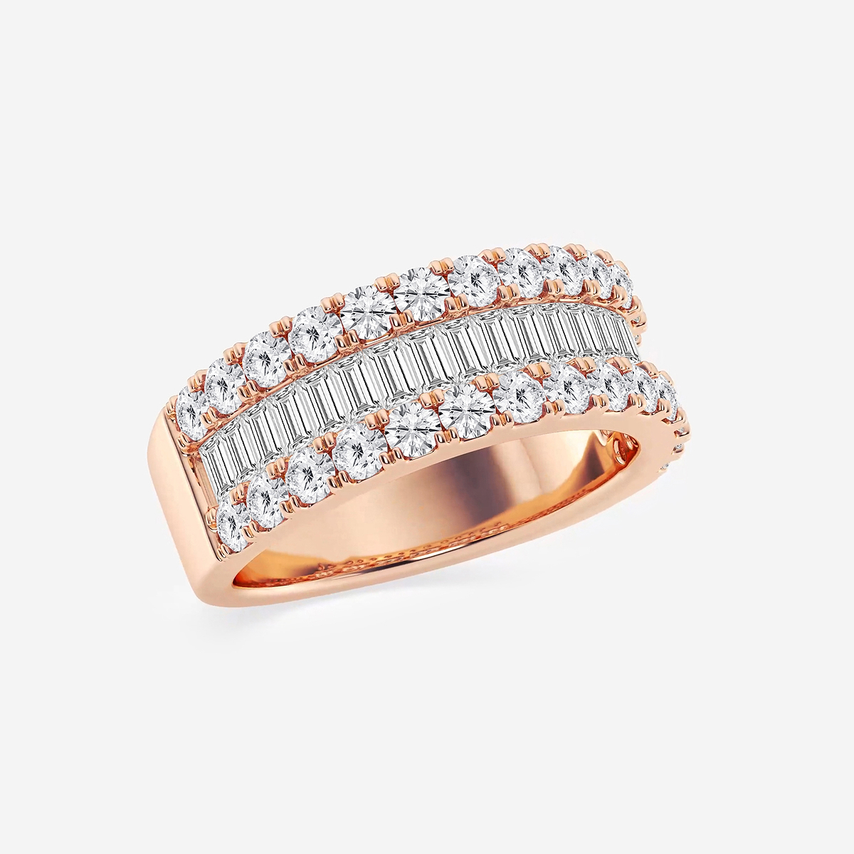 Additional Image 1 for  2 ctw Round and Baguette Lab Grown Diamond Band