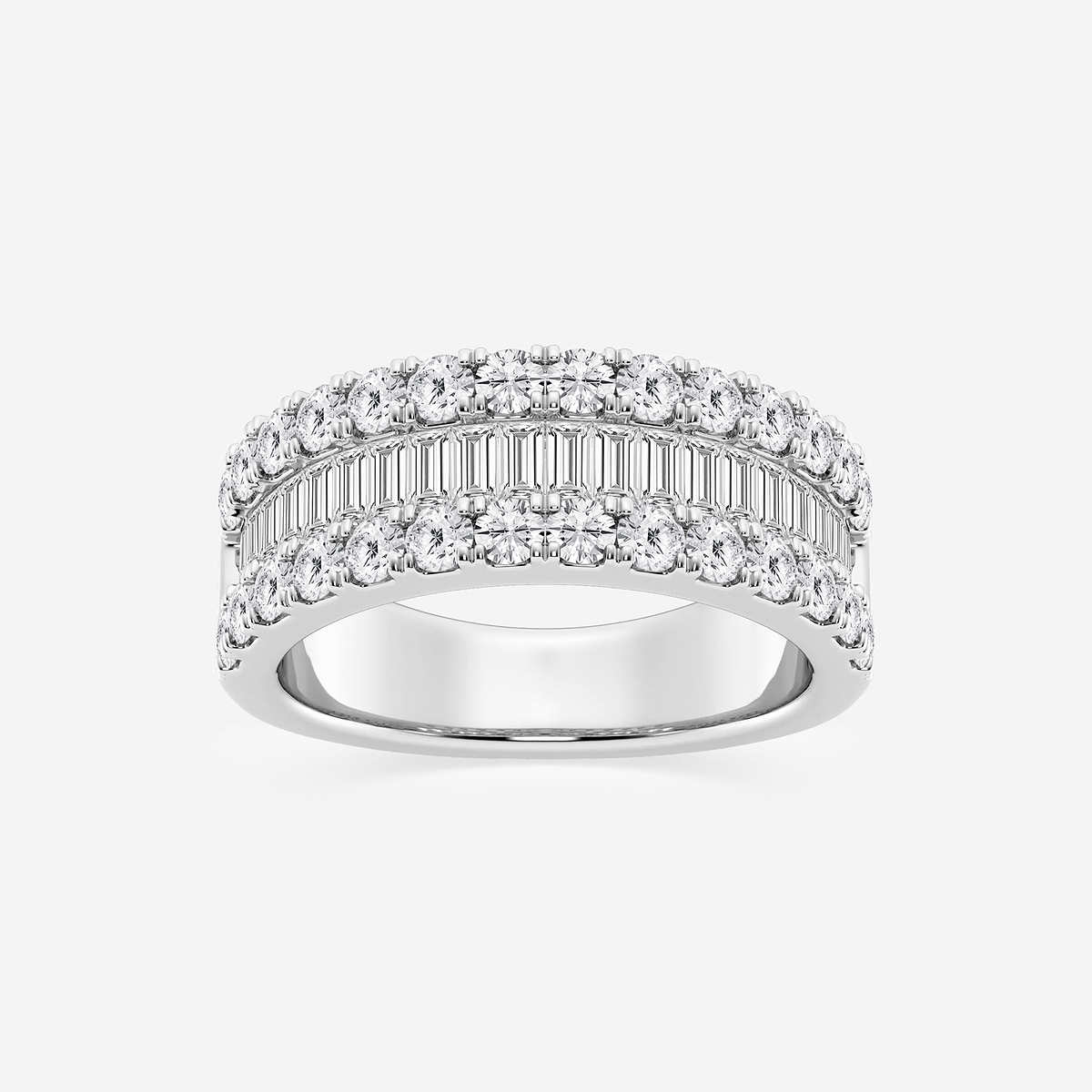 2 ctw Round and Baguette Lab Grown Diamond Band