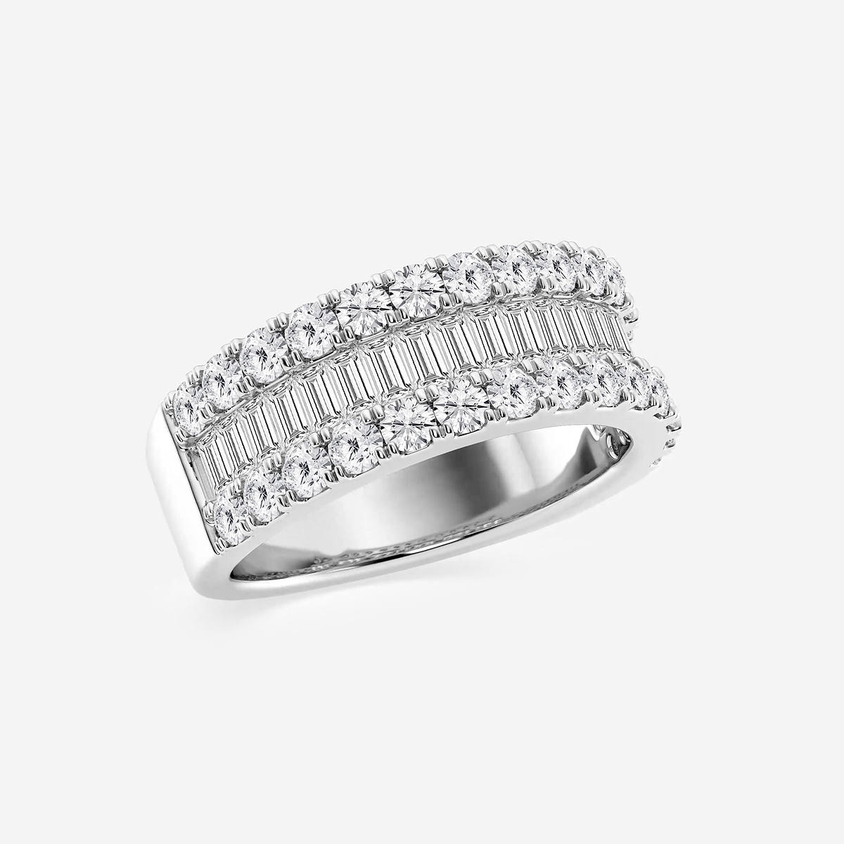 Additional Image 1 for  2 ctw Round and Baguette Lab Grown Diamond Band