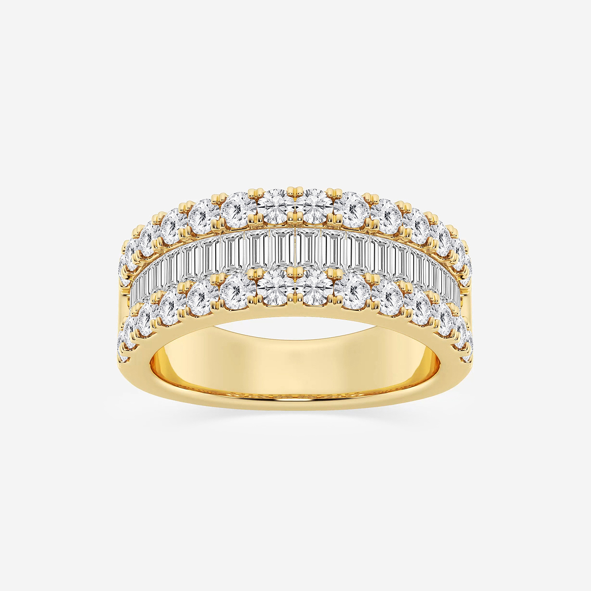 2 ctw Round and Baguette Lab Grown Diamond Band