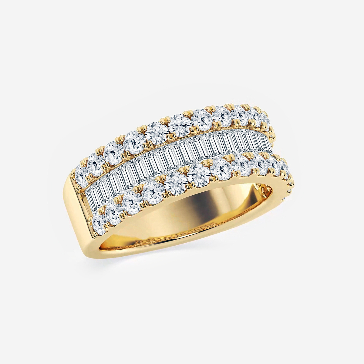 Additional Image 1 for  2 ctw Round and Baguette Lab Grown Diamond Band